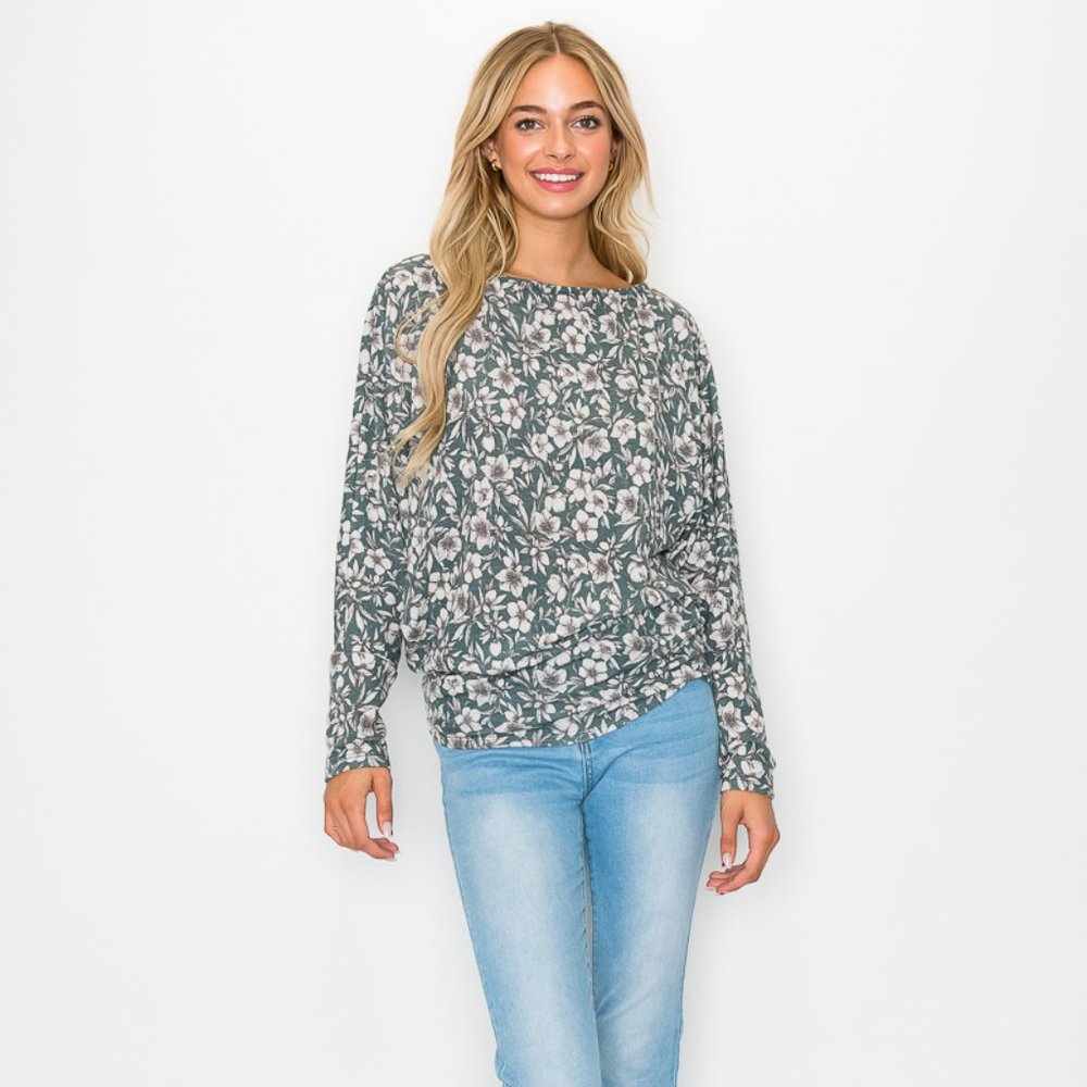 Flower printed dolman